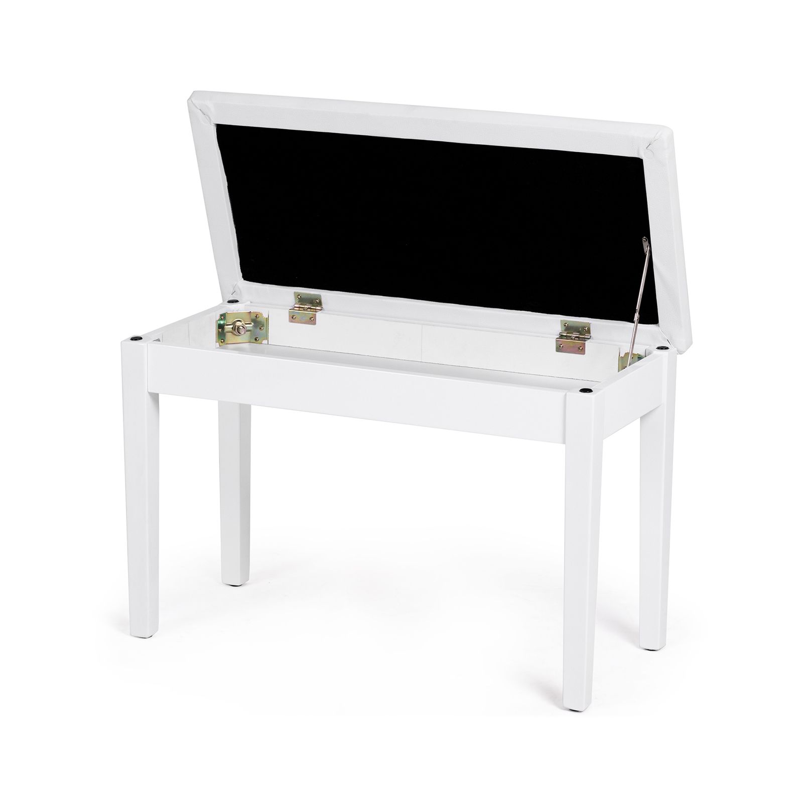 2-in-1 Padded Piano Bench with Storage Space White